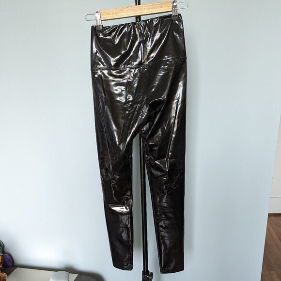 Aritzia Wilfred Free Wet Look Black Daria Pants - Picture 2 of 10